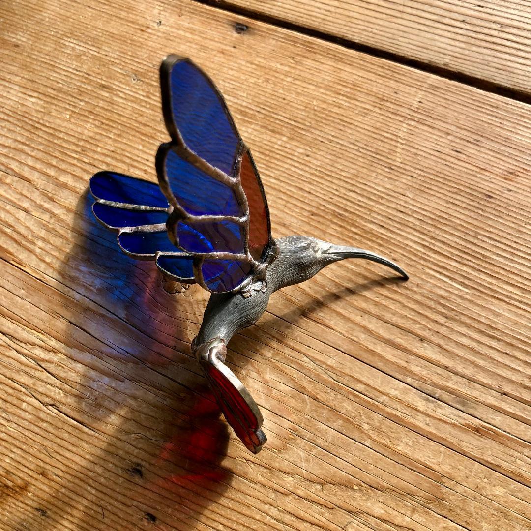 a*u様 ヴィンテージ　ハチドリ　ハミングバード　アメリカ製　ステンドグラス　モ
