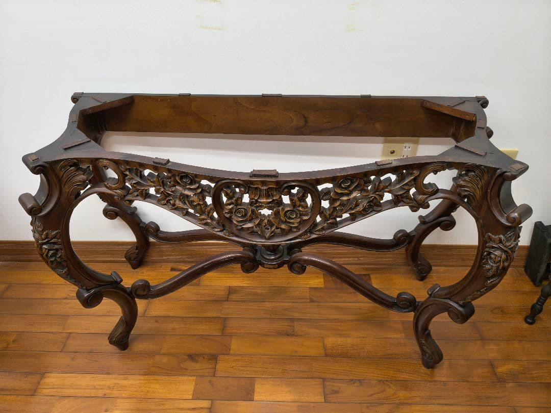 【引き取り限定】コンソール　イギリス高級家具　大理石天板　猫足　レノン家具