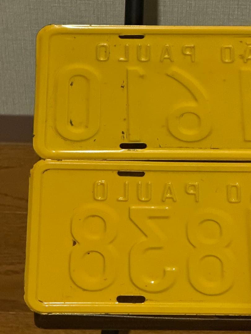 ブラジル サンパウロ州 ナンバープレート 2枚セットヴィンテージ