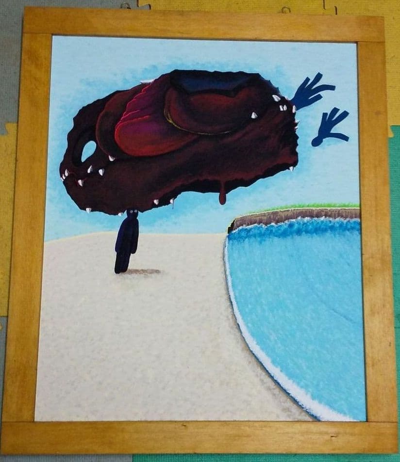 絵画 額装 （アクリル画）抽象画