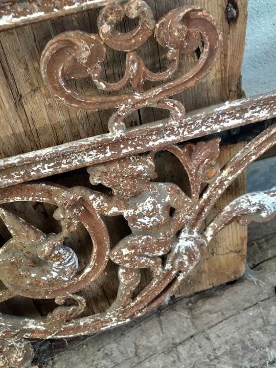 100年前 フランスアンティーク ペンキの剥がれた アイアン