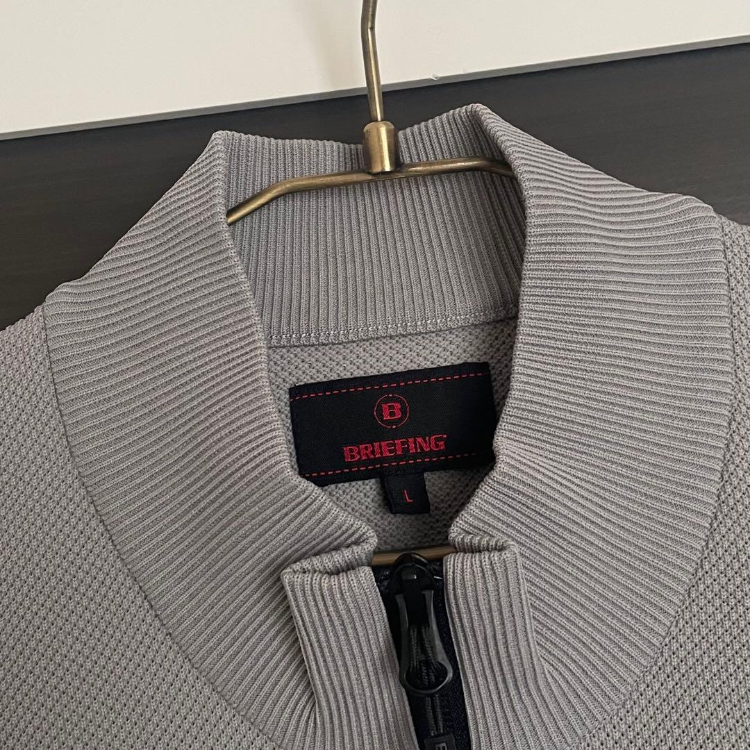 BRIEFING MS WR KNIT HALFZIP TOP グレー L