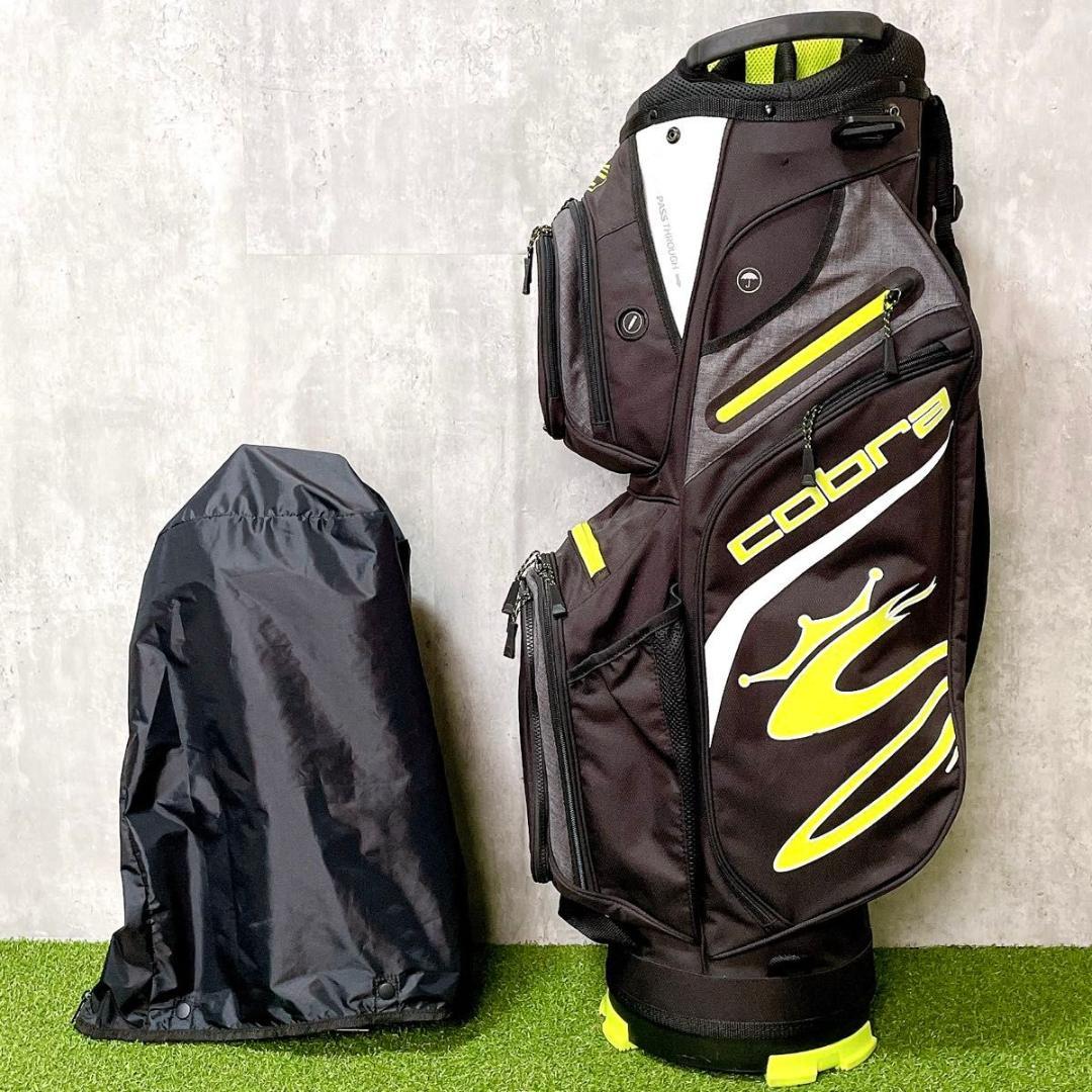 美品 cobra キャディバッグ 多機能モデル カート式 保温 傘入れ 多収納
