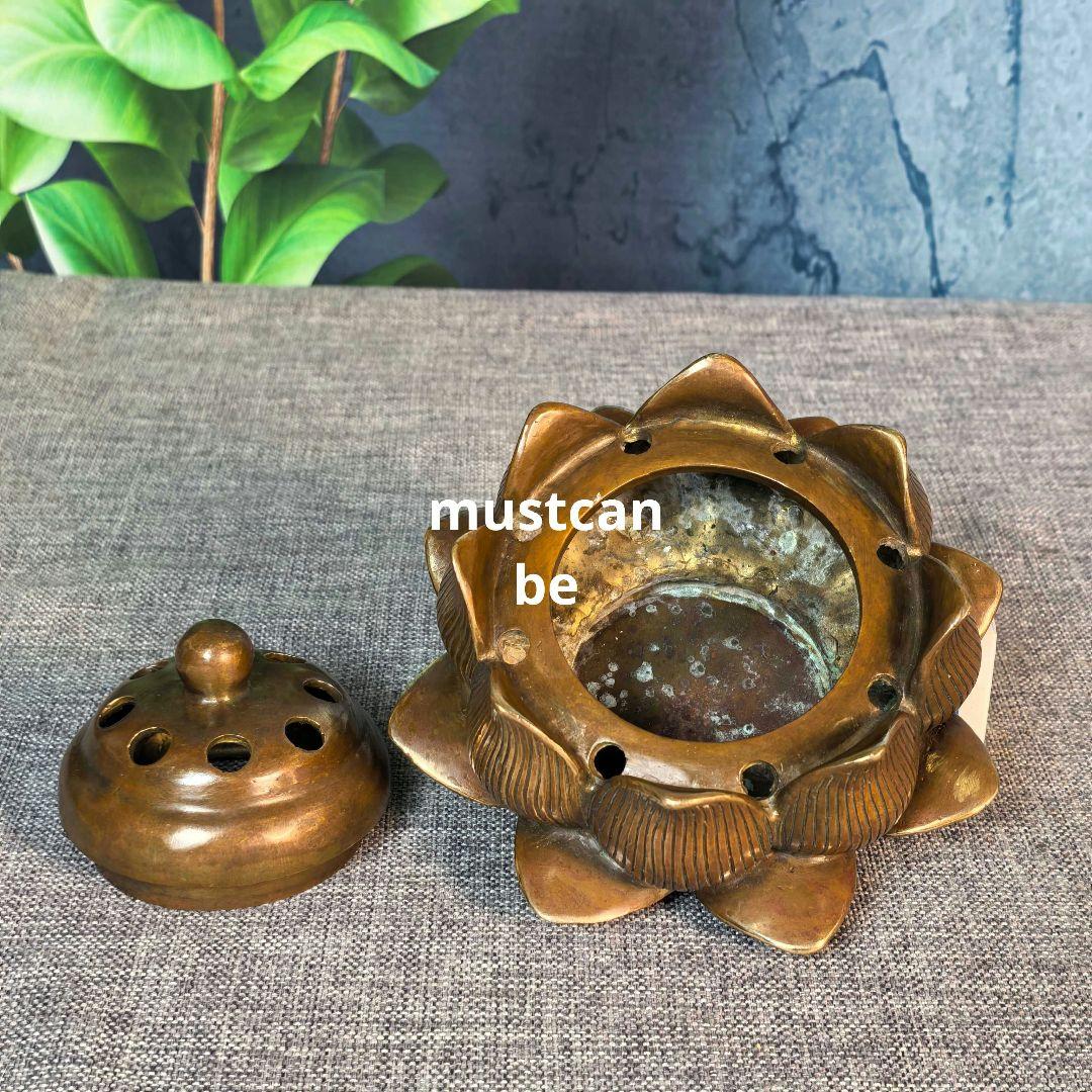 銅器 透かし彫り蓮花炉 家庭 茶台 客間 書斎 香炉 工芸品 置物