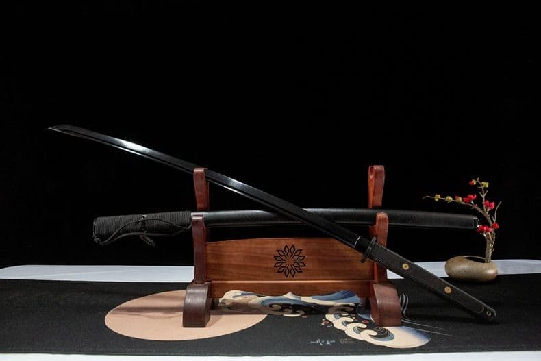 戦術刀 ロングタイプ 古兵器 武具 刀装具 鍛造打 鋼刀 冷兵器 黒武者 武士道