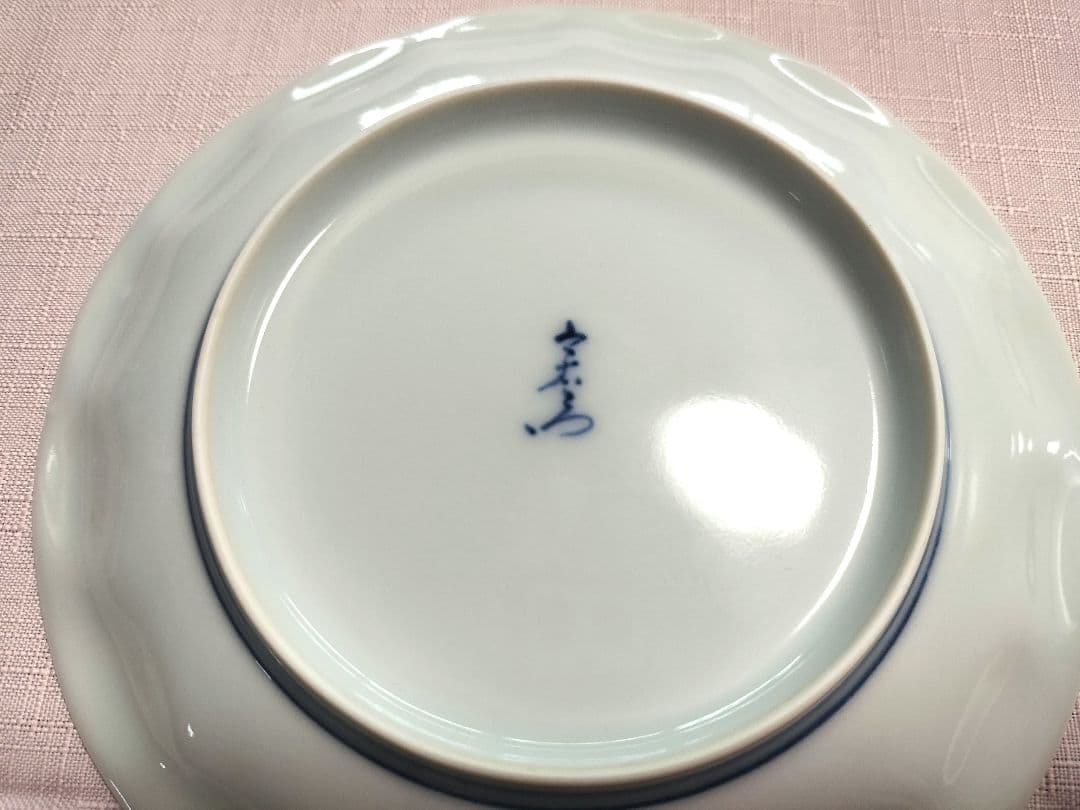 十三代今泉今右衛門　13代人間国宝の錦雪椿絵　銘々皿 5枚 木箱入り