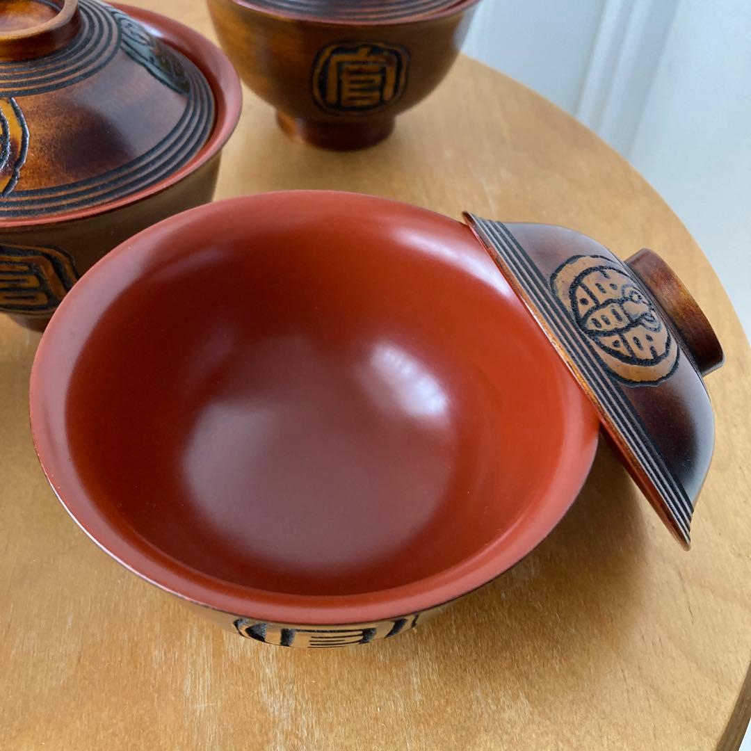 【専用です】烏城彫り　椀5客セット☆