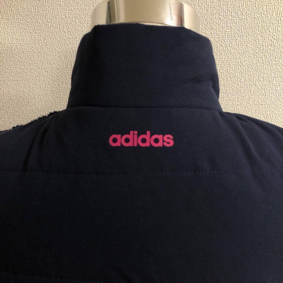 アディダスゴルフ フリースボア ダブルジップ ベスト ネイビー Mサイズ
