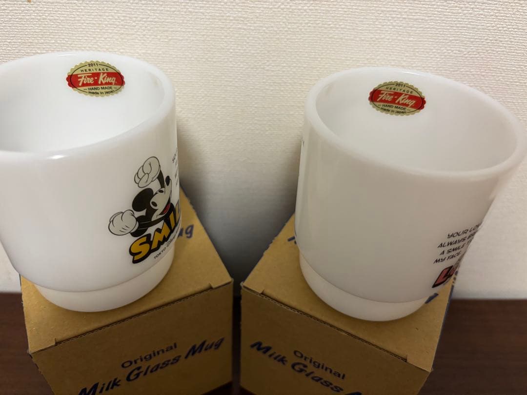 ☆レア　希少ディズニー　ファイヤーキング　ミルクマグ　ミッキー　ミニー