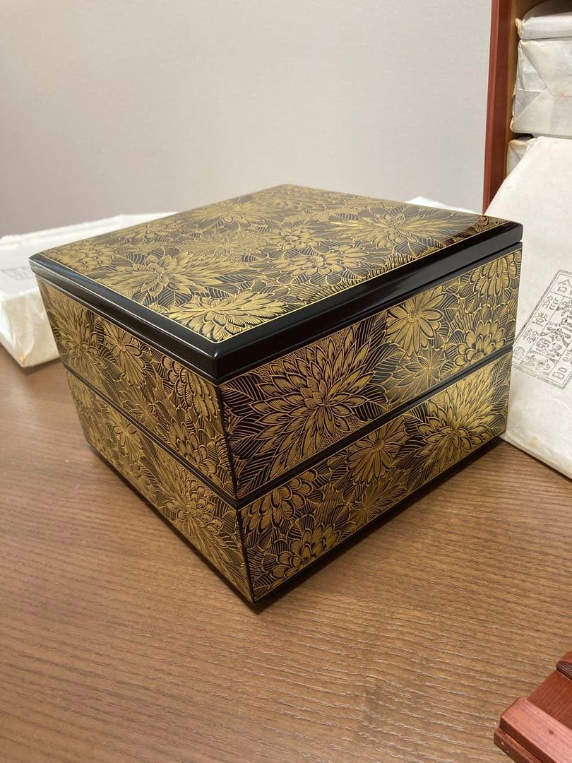 輪島塗　花柄五段重箱　木箱付き　最終値下