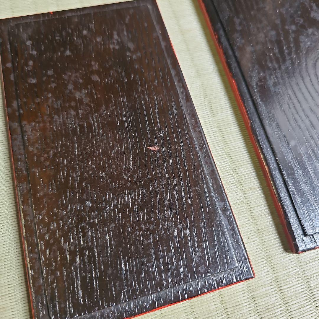 【明治ロマン/1870年物】戦前物 漆塗り弁当箱 漆器 膳の箱 五客 5個朱色