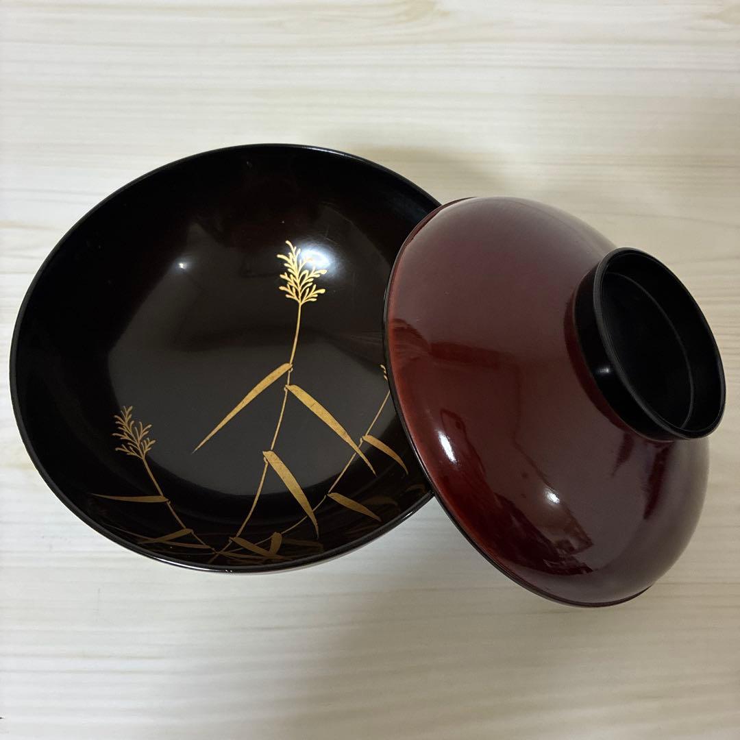 骨董　汁椀　木製漆器　蒔絵　アンティーク