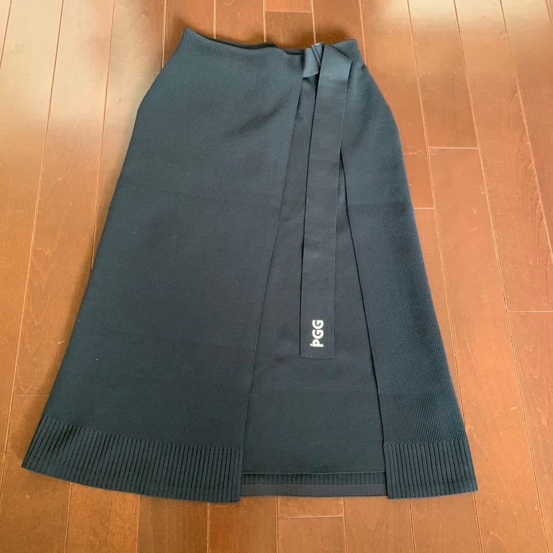 パーリーゲイツPGG巻きスカート風ローカリポリニットスカートサイズ0 ブラック