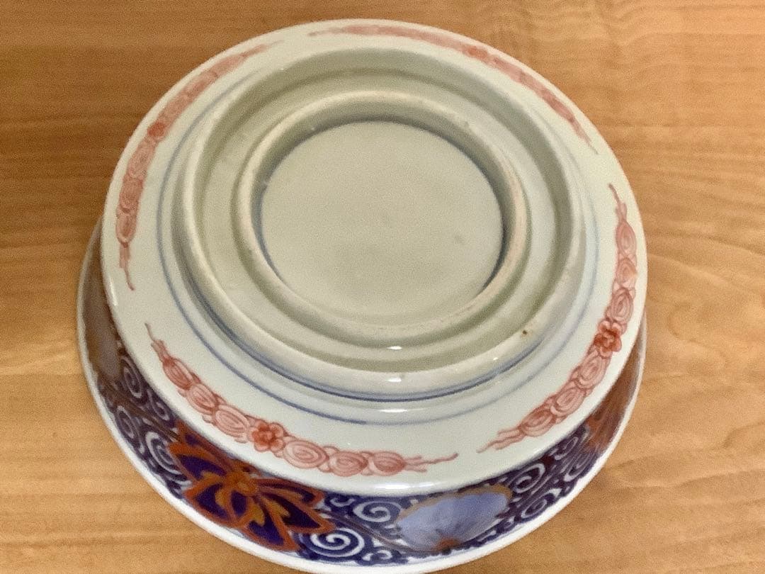 古伊万里　色絵　錦手　二重高台　大きな鉢