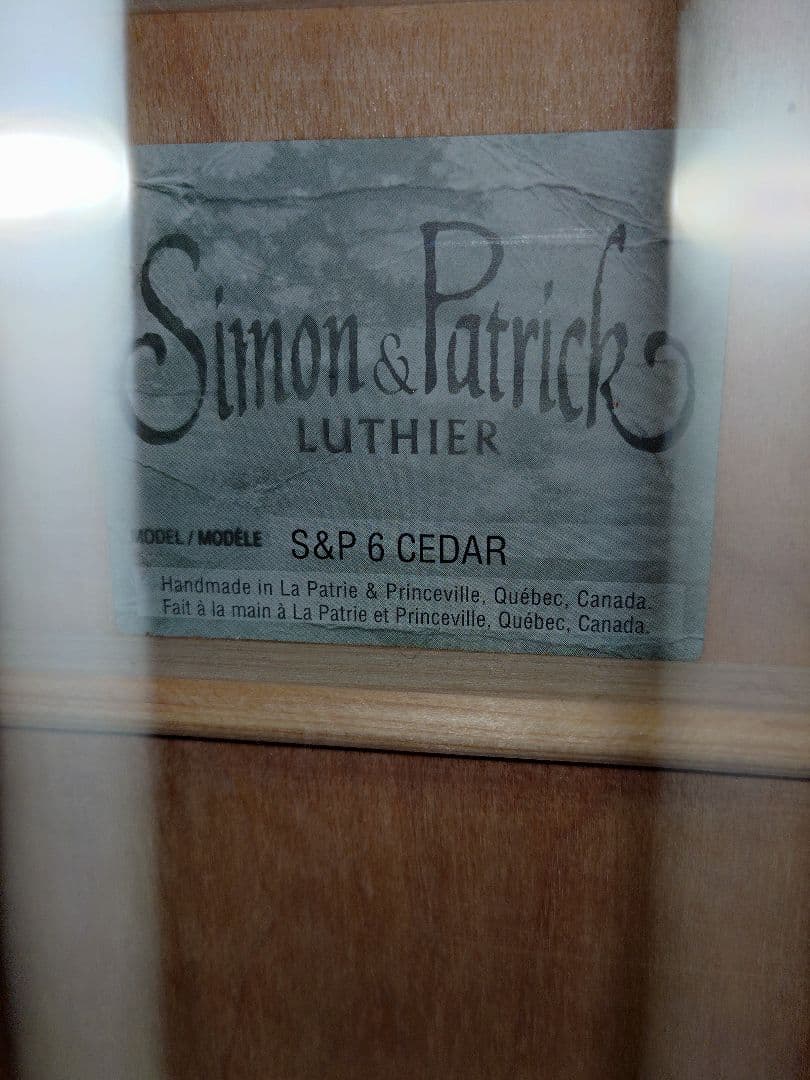 トップ単板　サイモン＆パトリック luthier s&p 6 cedar