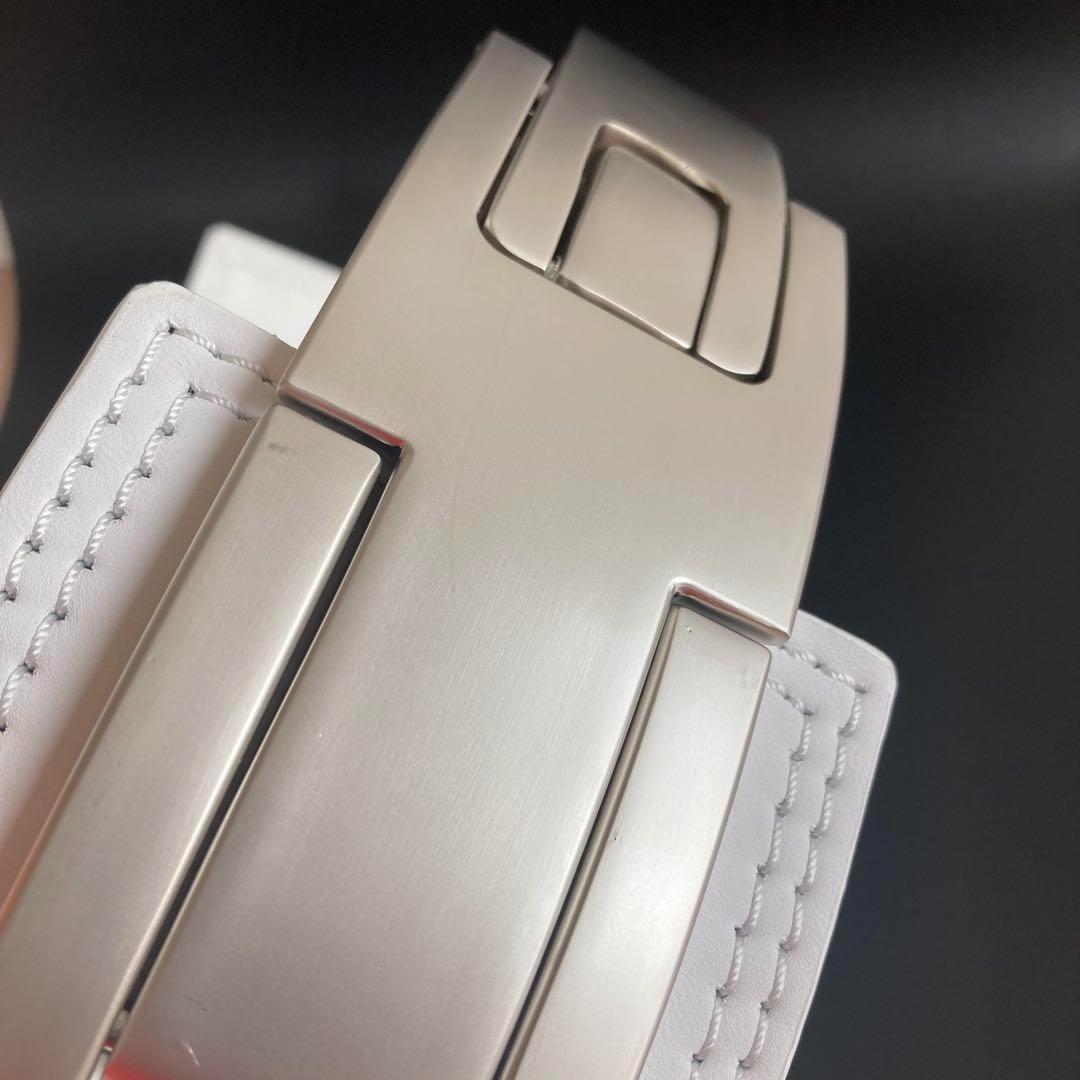 新品 パワーベルト レバーアクション XL 本革 白×シルバー 可変式 13㎜
