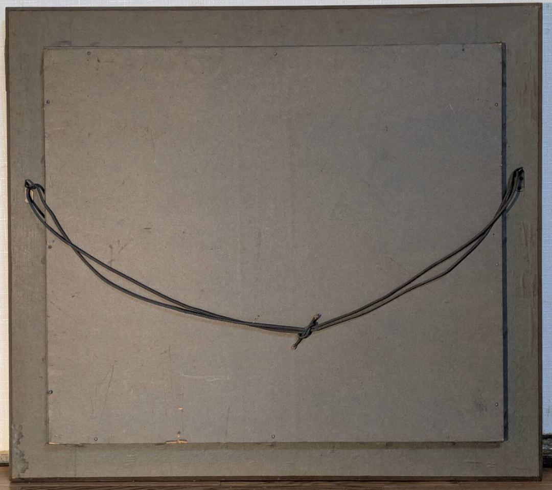 【真作】絵画　田中実　日本画10号　赤・橙・白の薔薇　華麗な花瓶図　Z27