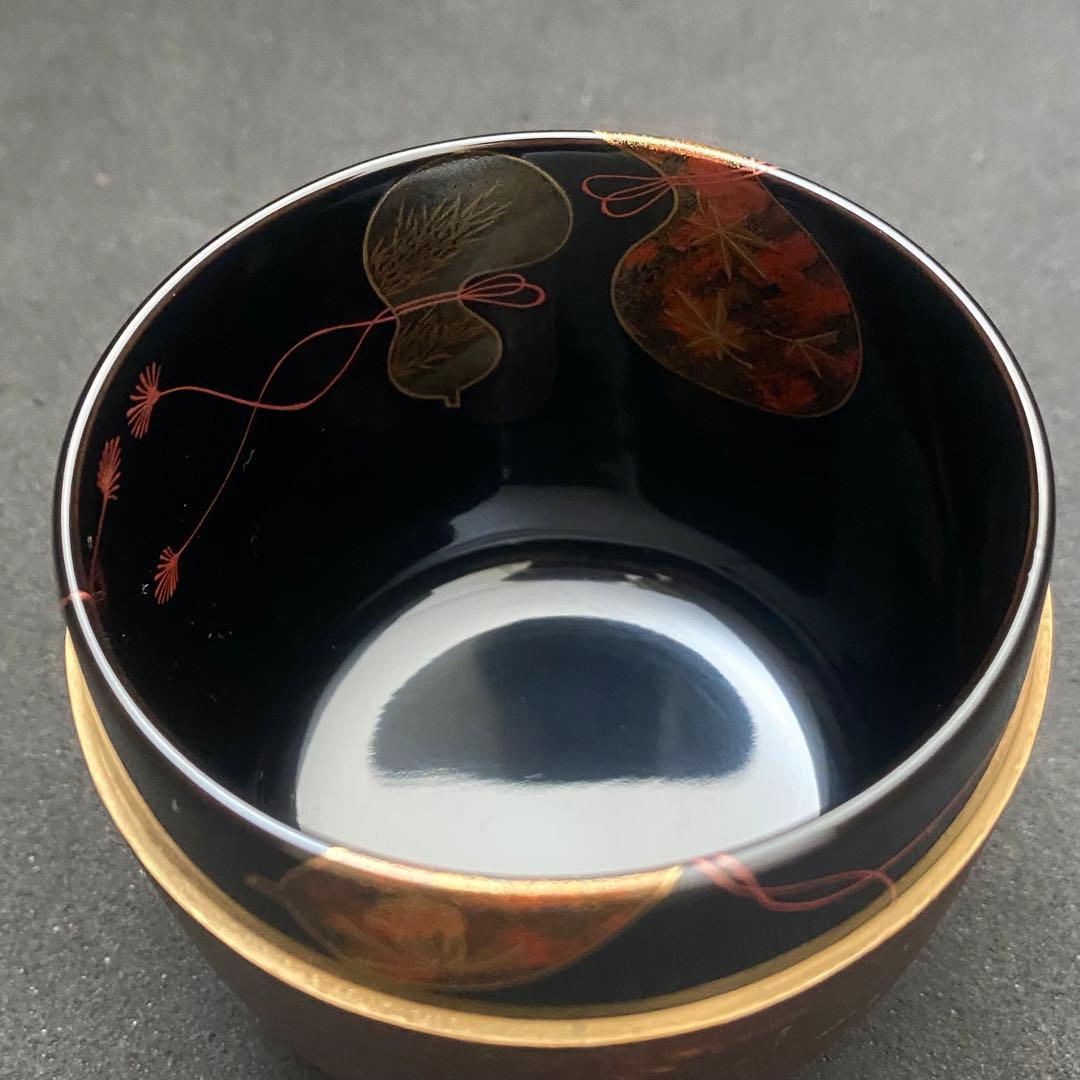 和紙貼六瓢蒔絵　大棗　瓢箪 麗子作　和紙貼　茶席