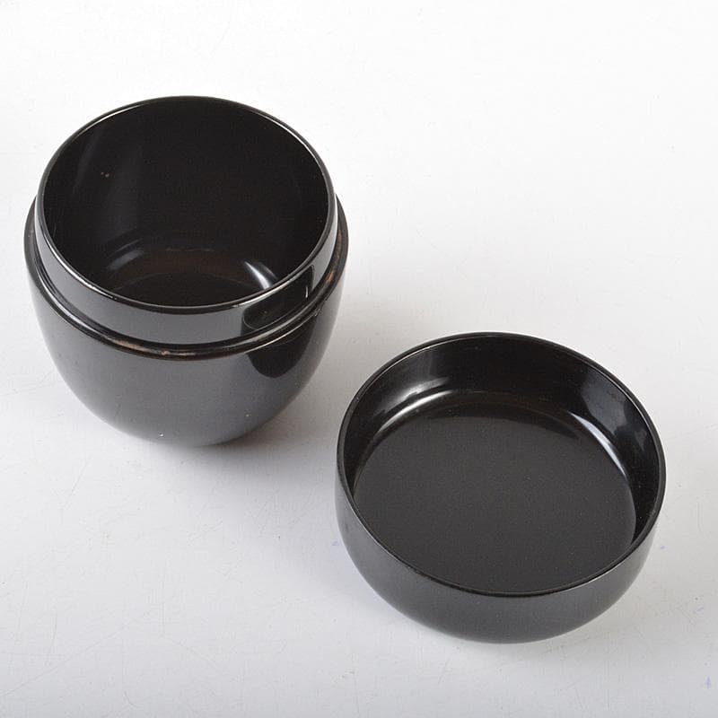 茶道具　山中塗工房　冴造　黒漆　真塗　中棗　共布共箱　V　R5691