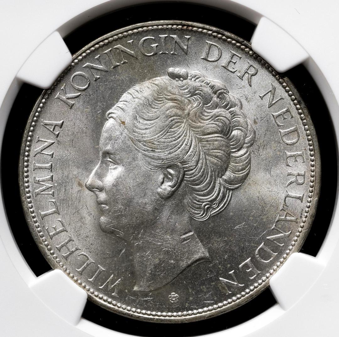 1934 オランダ ウィルヘルミナ(1世)女王 2.5G MS62 銀貨 139