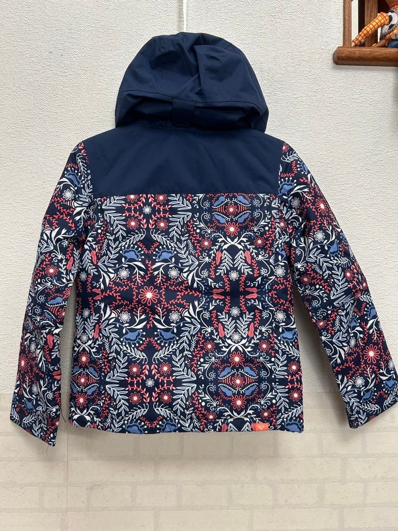 ロキシー　roxy ネイビー花柄スノーボードジャケット　10M 140cm