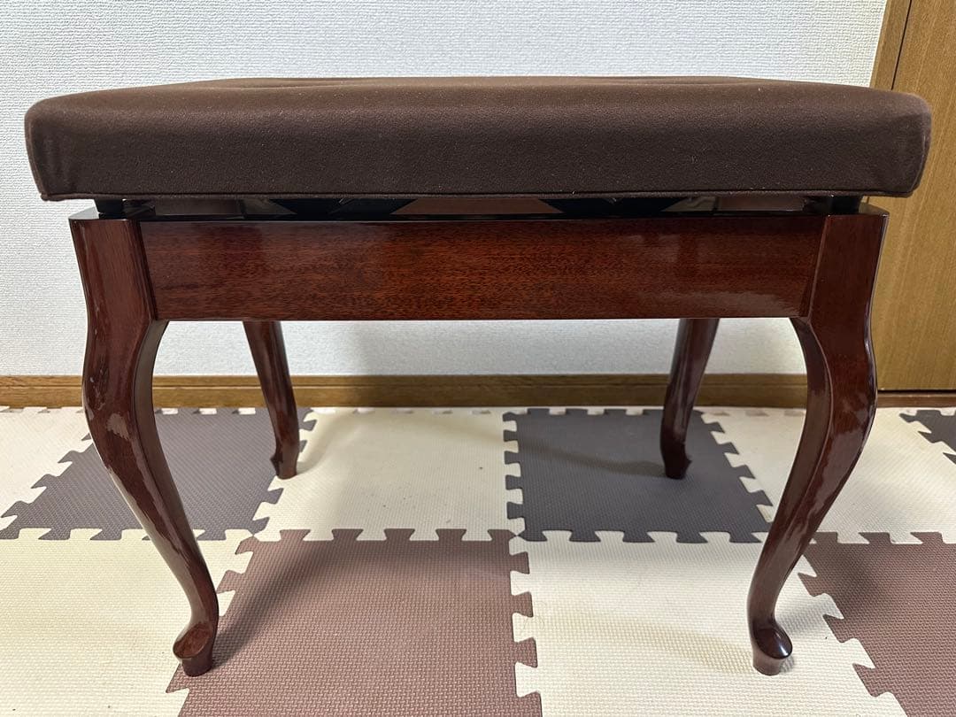 ヤマハ　ピアノ椅子　ベンチ椅子　木目猫脚