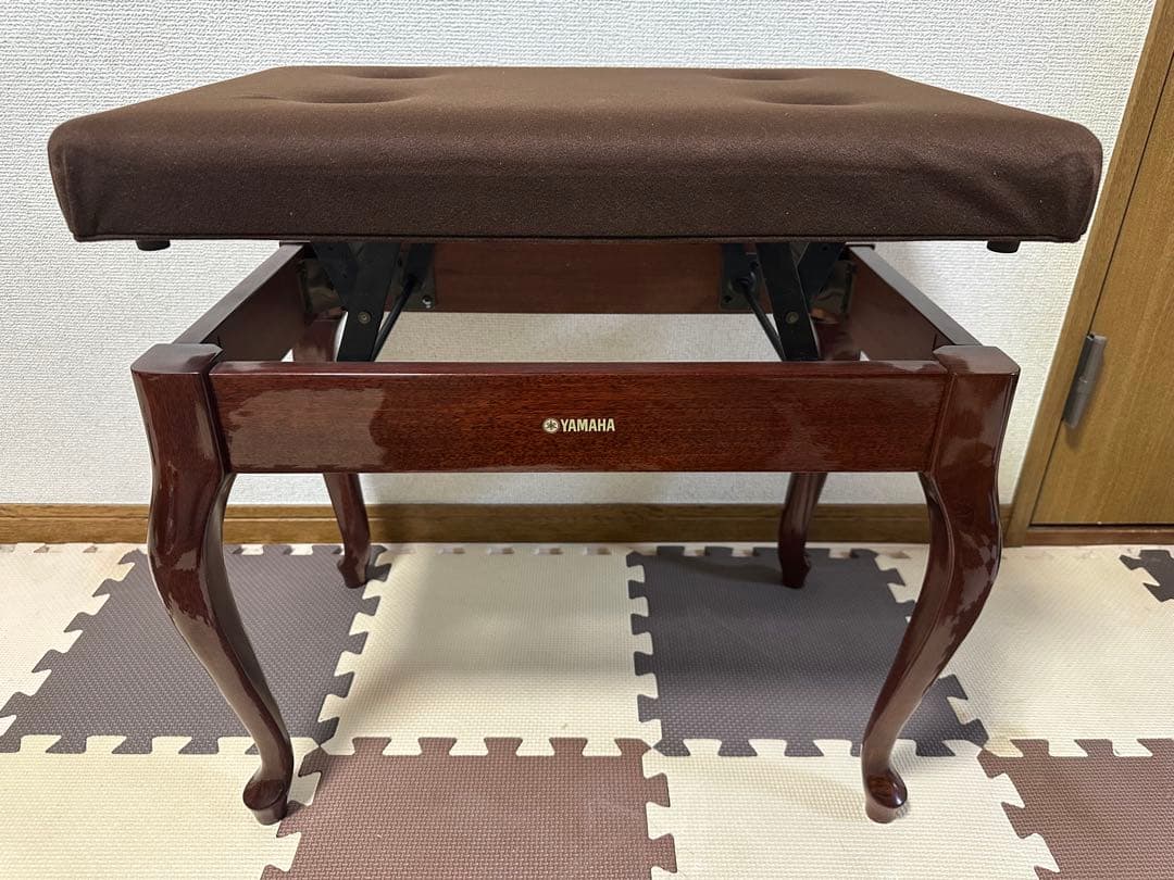 ヤマハ　ピアノ椅子　ベンチ椅子　木目猫脚
