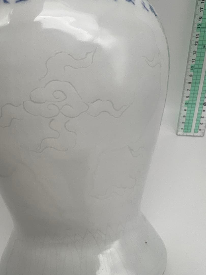 中国元明朝染付白釉龍文梅瓶染付骨董 美術品コレクション唐物江戸青磁アンティーク