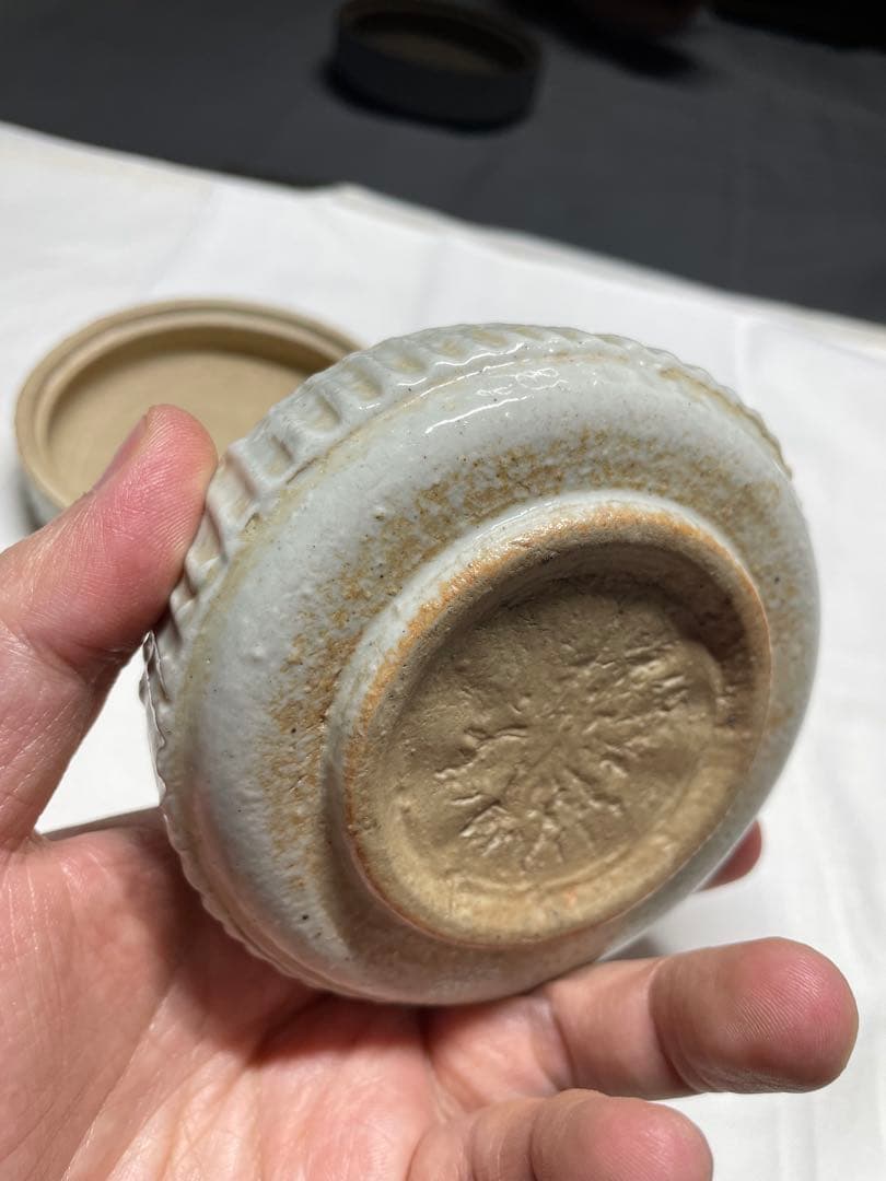 香合。鳳凰文。中国。明時代。茶道具。香道具。古美術。骨董品。舊家蔵出し