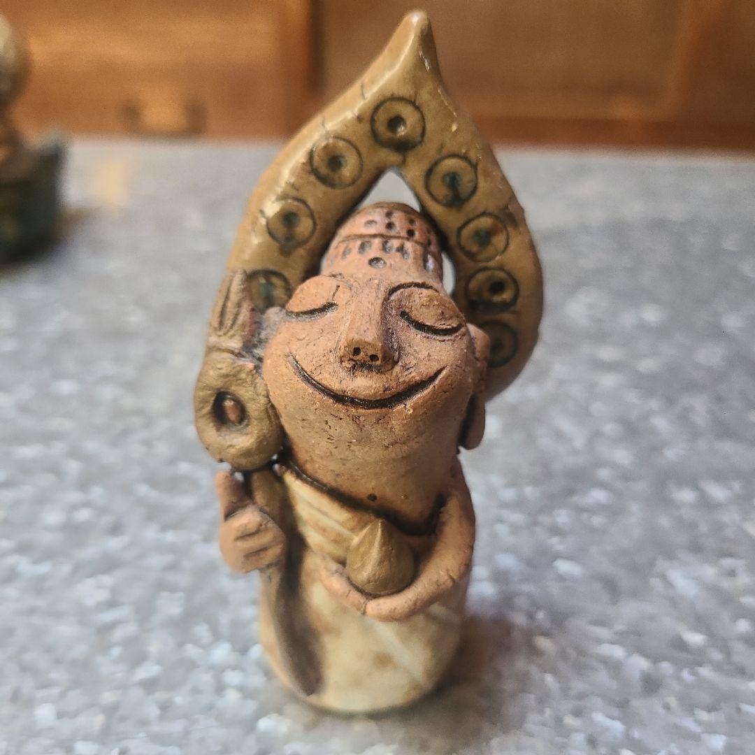 小さな神様　作家モノ　縁起物　雲　珠　タイ　インド　２個セット