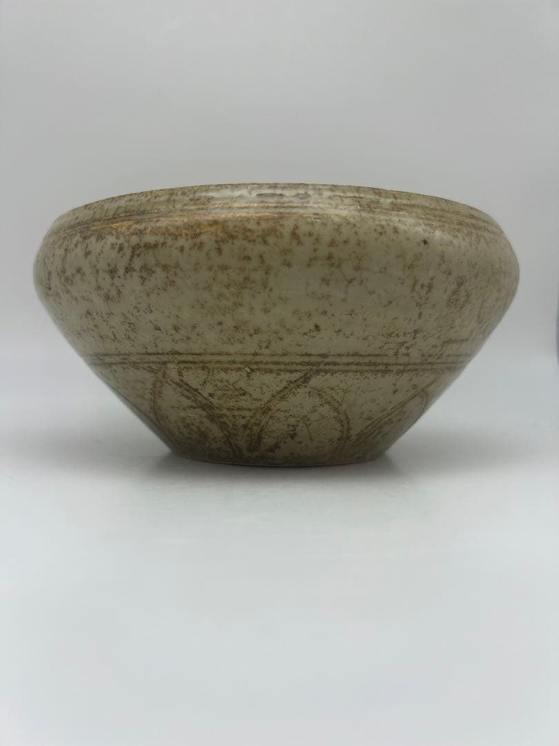 中国隋朝唐朝灰釉碗内「清」字あり唐物古美術品江戸アンティーク骨董コレクション青磁