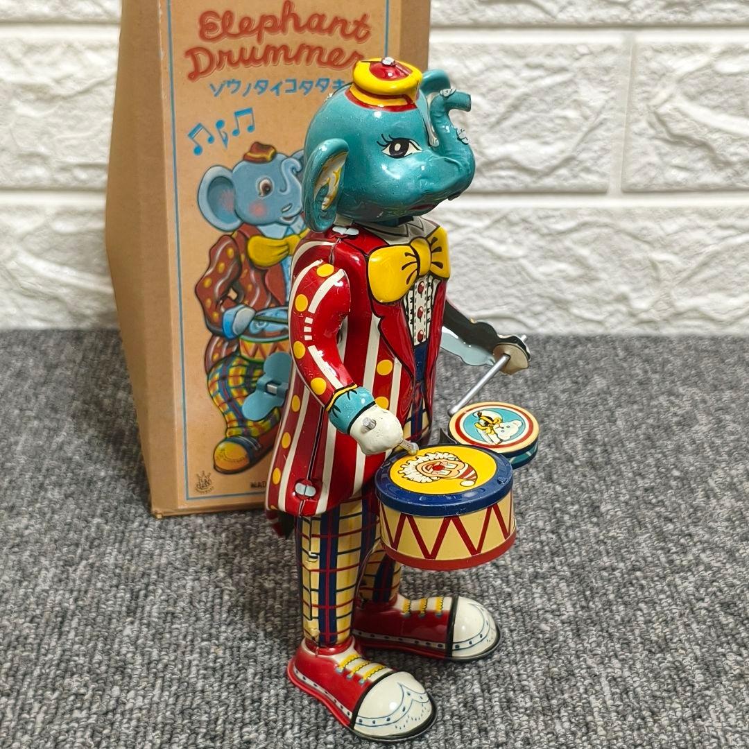 Elephant Drummer 象のドラマー レトロ金属製 ブリキ　おもちゃ