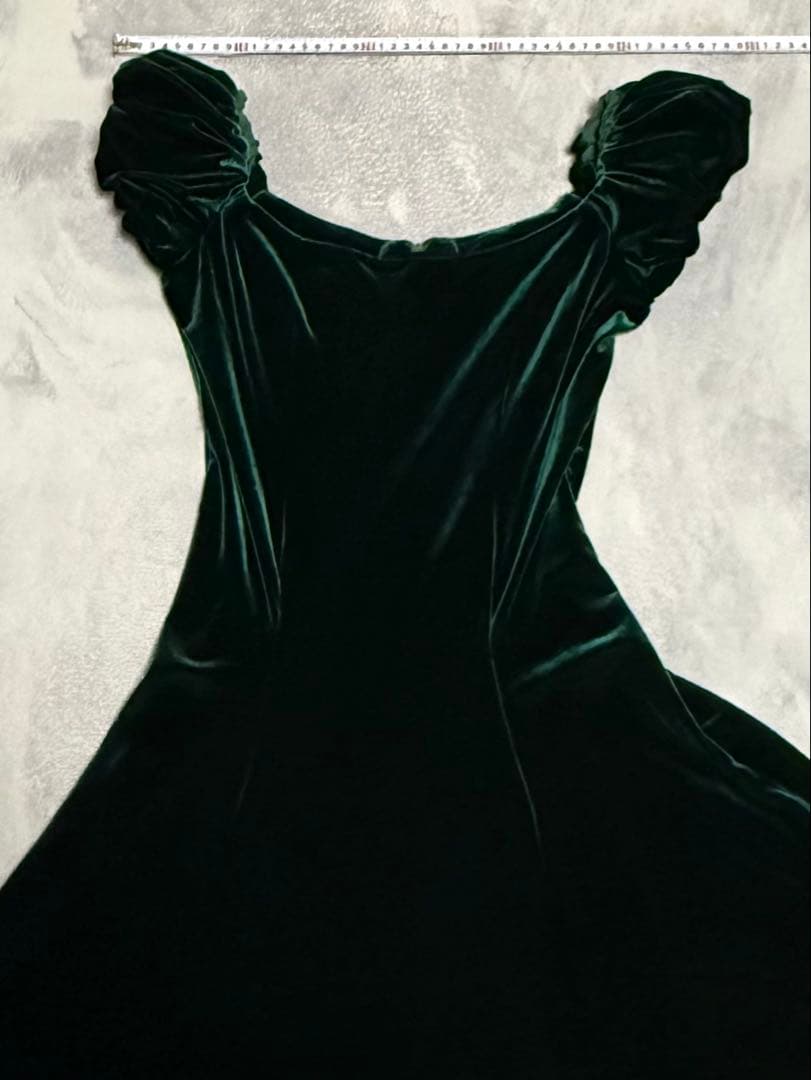 u'ino! ハワイ　ベロア　ドレス　グリーン　S フラダンス　衣装