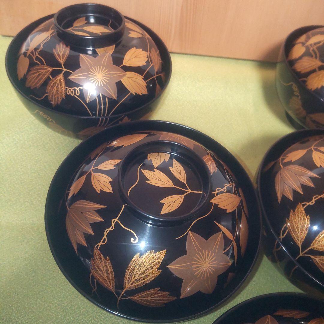 輪島塗 吸い物椀 鉄線 蒔絵 前田定治郎謹製 椀 蓋付 御椀