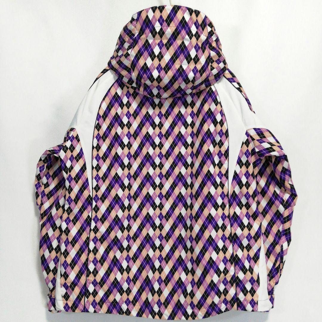 レディース LLサイズ スキーウェア ジャケット アーガイル パープル系 女性用