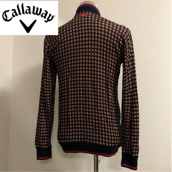 レッドレーベル★ダブルジップ ウール100% ニット ウェア ブラック 総柄 M