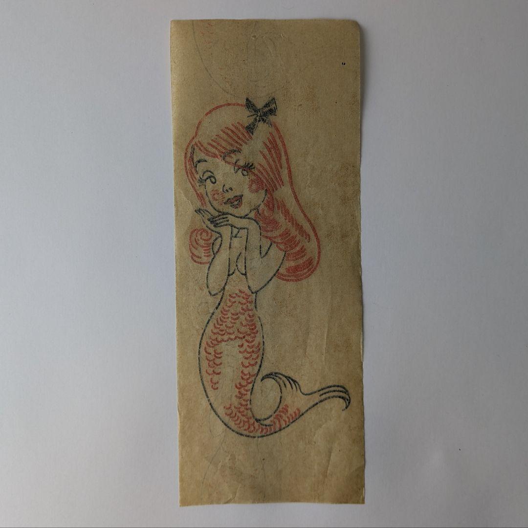 レア ビンテージ 転写紙 アイロンプリント マーメイド 人魚 50s 60s