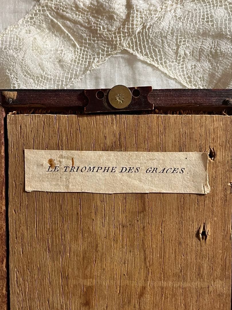 ◆フランスアンティーク｜1700年代名画三美神版画天使エンジェルヴィーナス木製