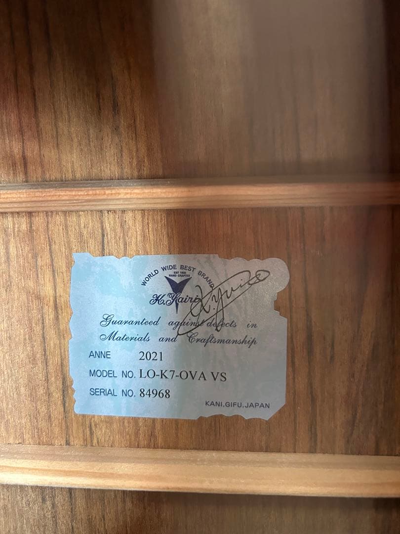 K.Yairi ヤイリギター　2021年製　専用ケース付