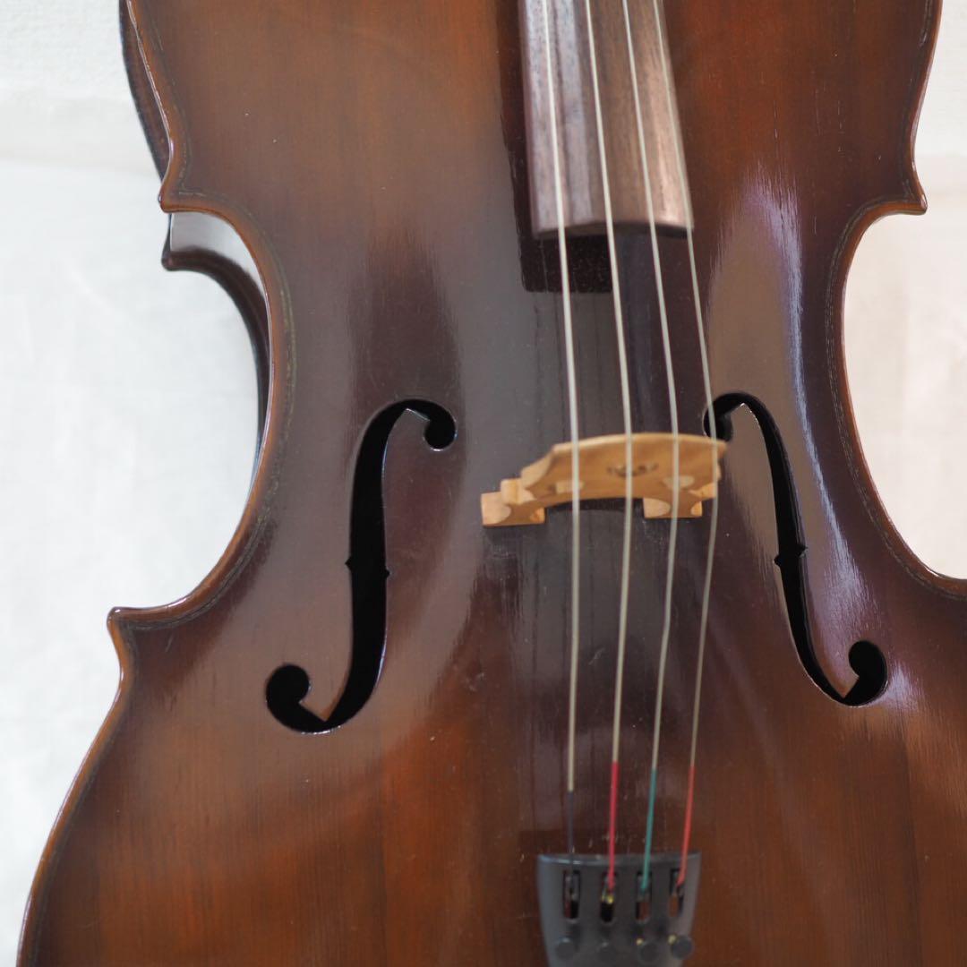 メーカー不明 チェロ 4/4 虎杢 弓 ソフトケース付き