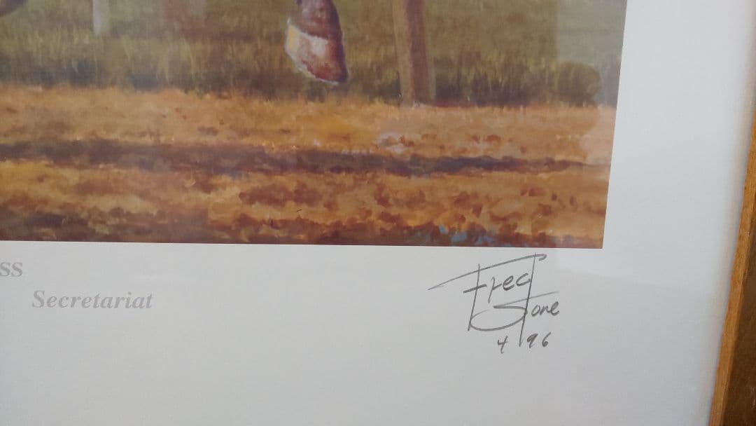 希少FredStoneの絵画95,96年アメリカ年度代表馬Cigar(シガー)