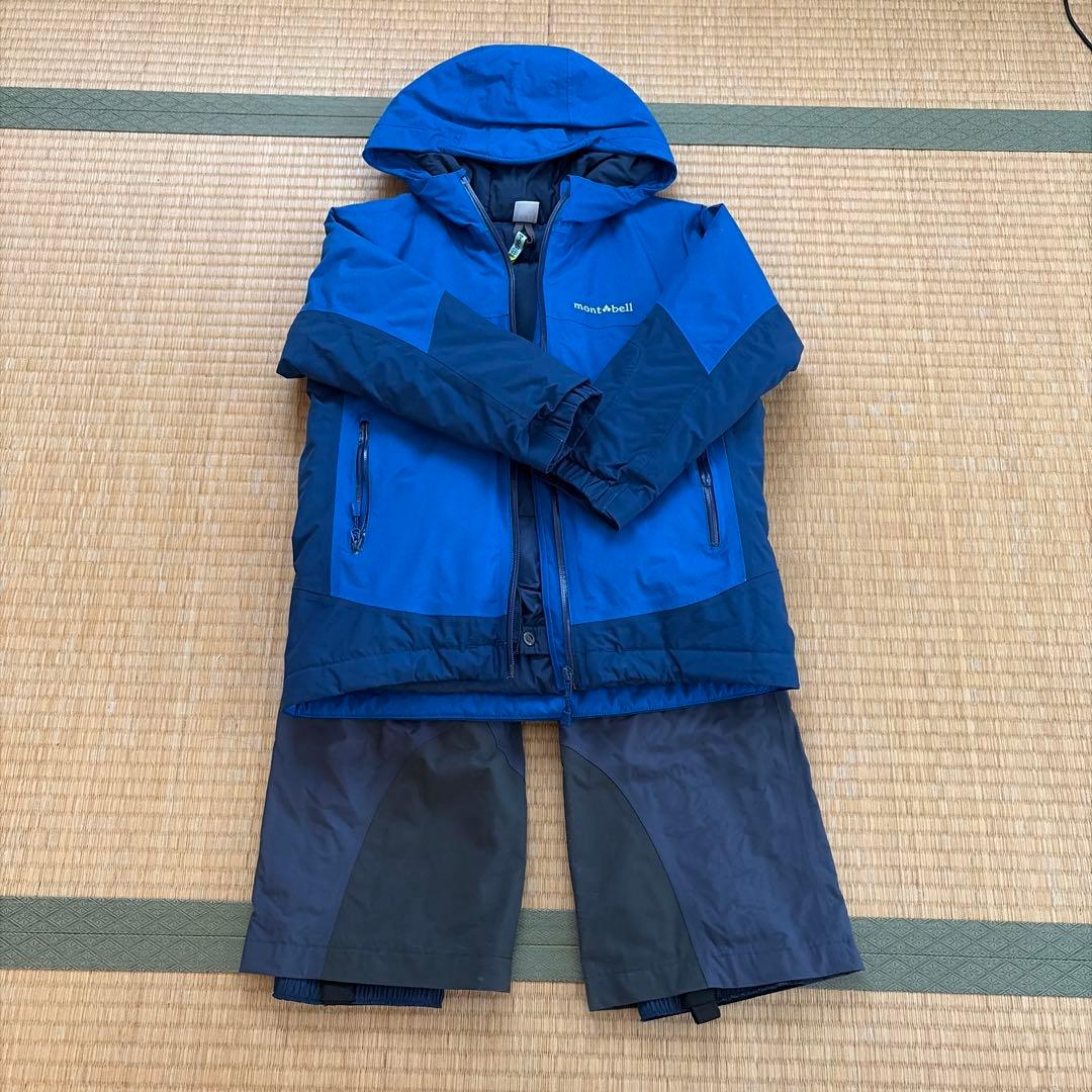 モンベル　子ども用スキーウェア 青と黒