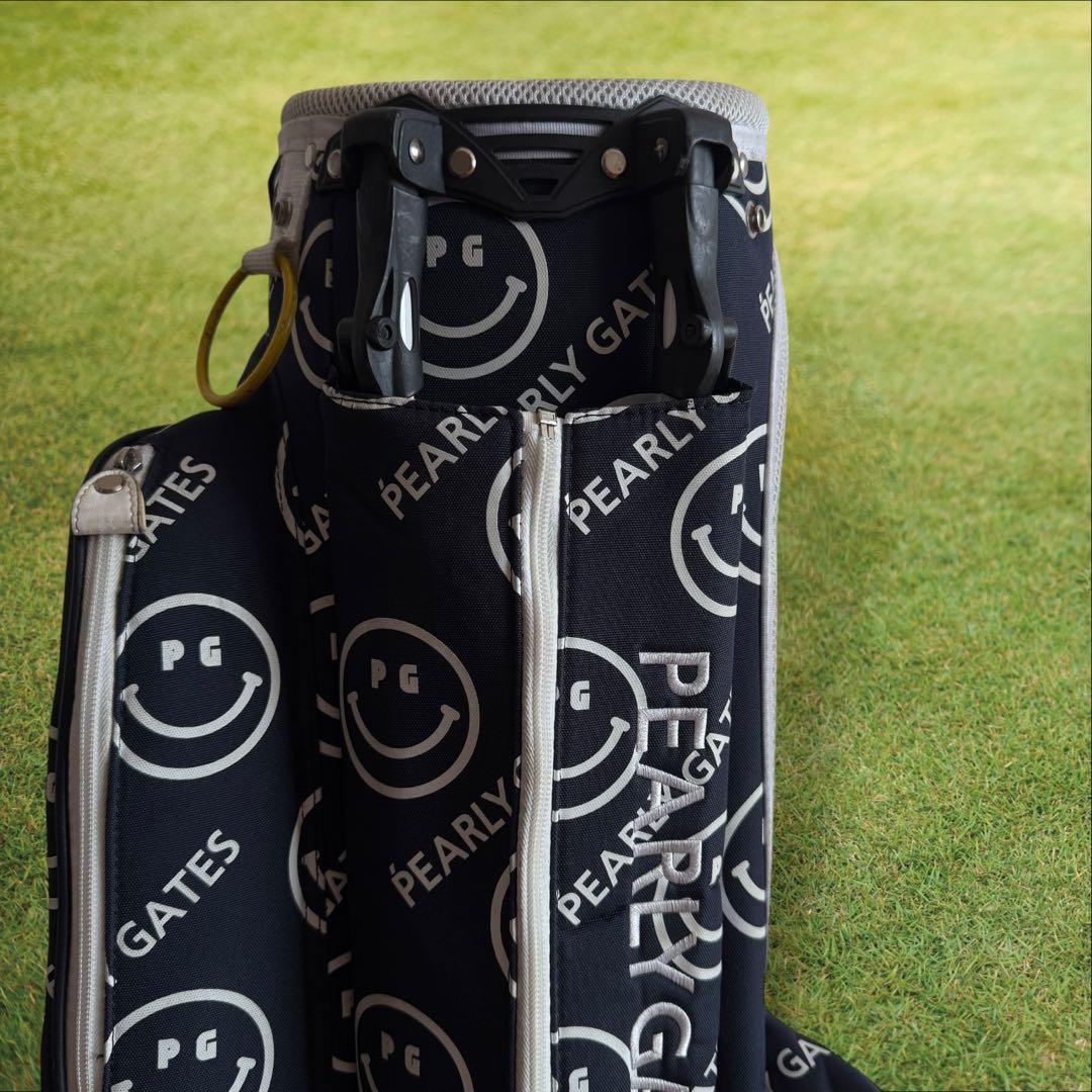 パーリーゲイツ　キャディバッグ　総柄　スタンド式　軽量　ネイビー　紺