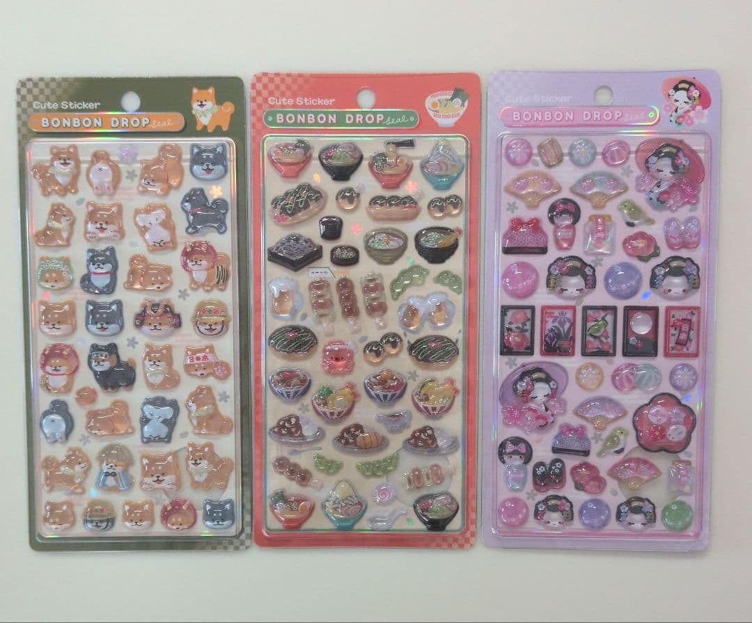 正規品ボンボンドロップシール和柄　クーリア　舞妓　忍者お相撲おにぎりお寿司柴犬