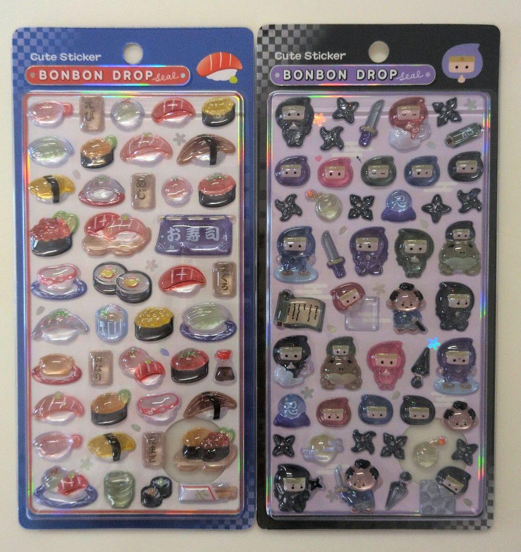 正規品ボンボンドロップシール和柄　クーリア　舞妓　忍者お相撲おにぎりお寿司柴犬