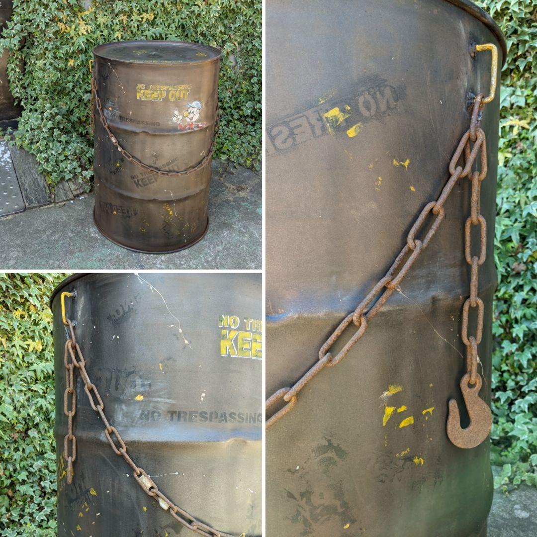 アメリカンヴィンテージなドラム缶 キープアウト 立ち入り禁止 バリケード