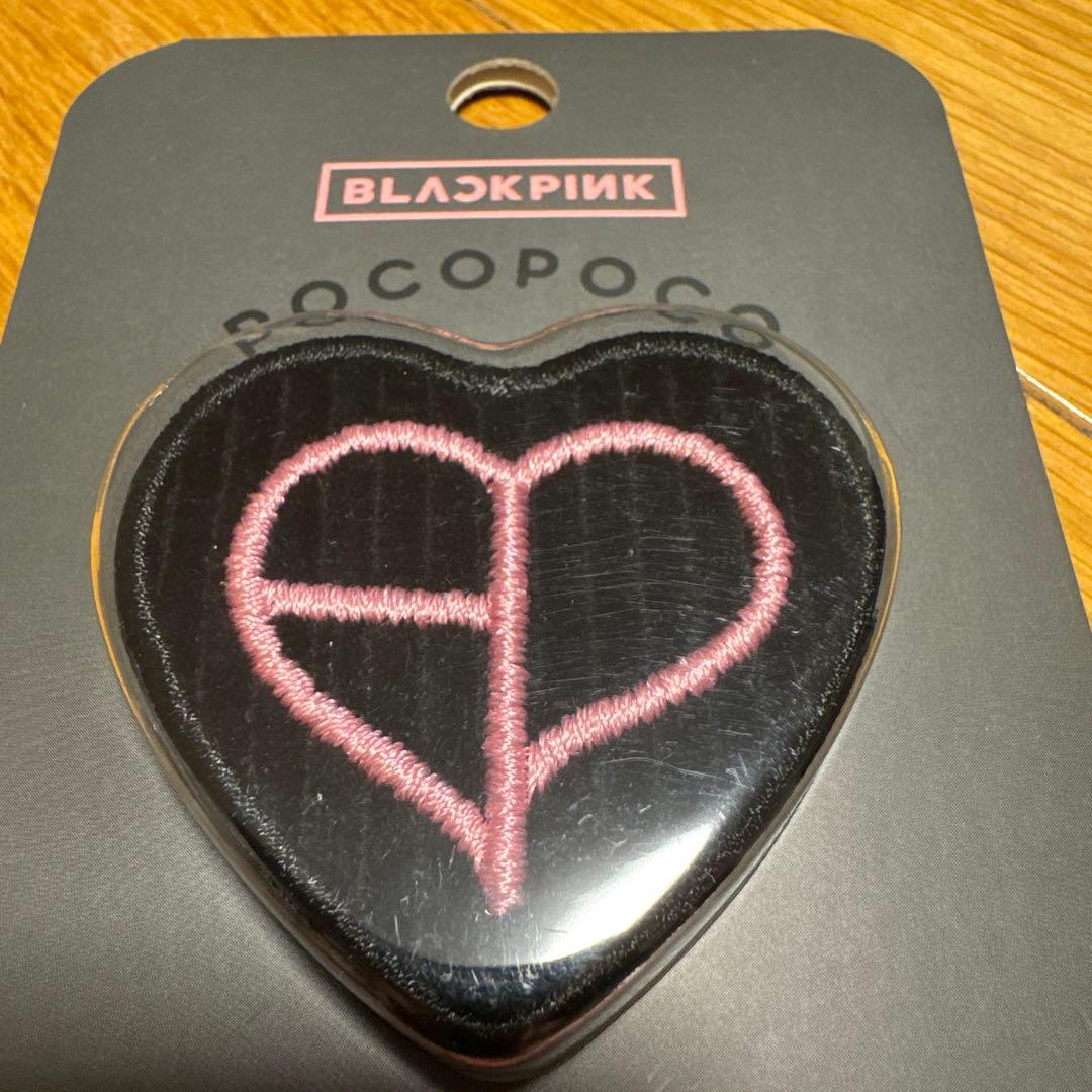 ブラックピンク　スマホグリップ