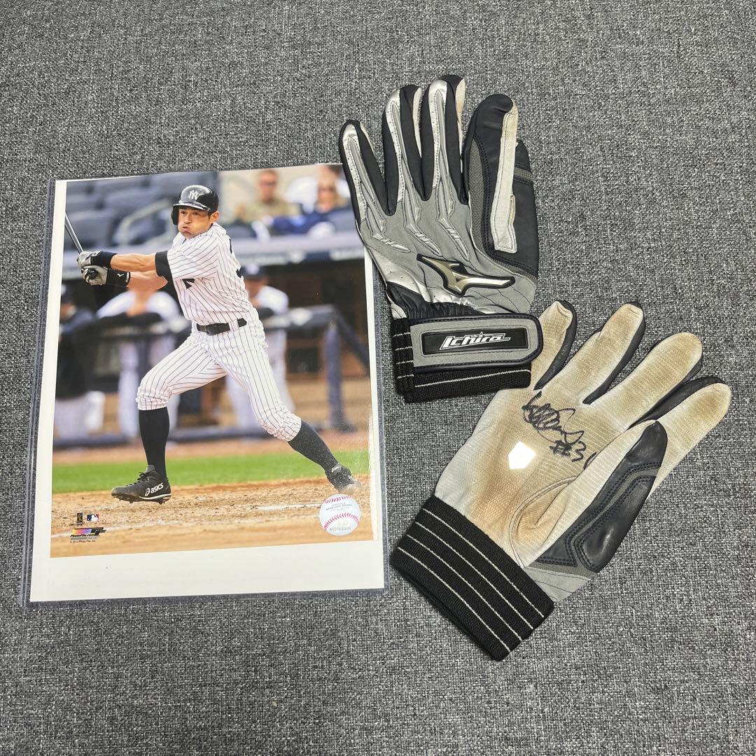 貴重 イチロー2014年実使用済バッティンググローブ直筆サイン 証明書付き