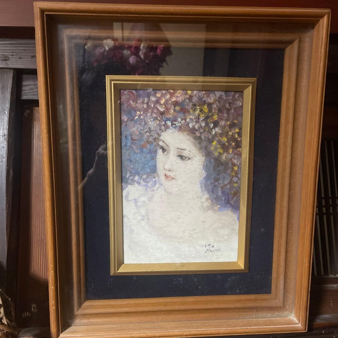 絵画　女性　油絵　直筆の本物です！