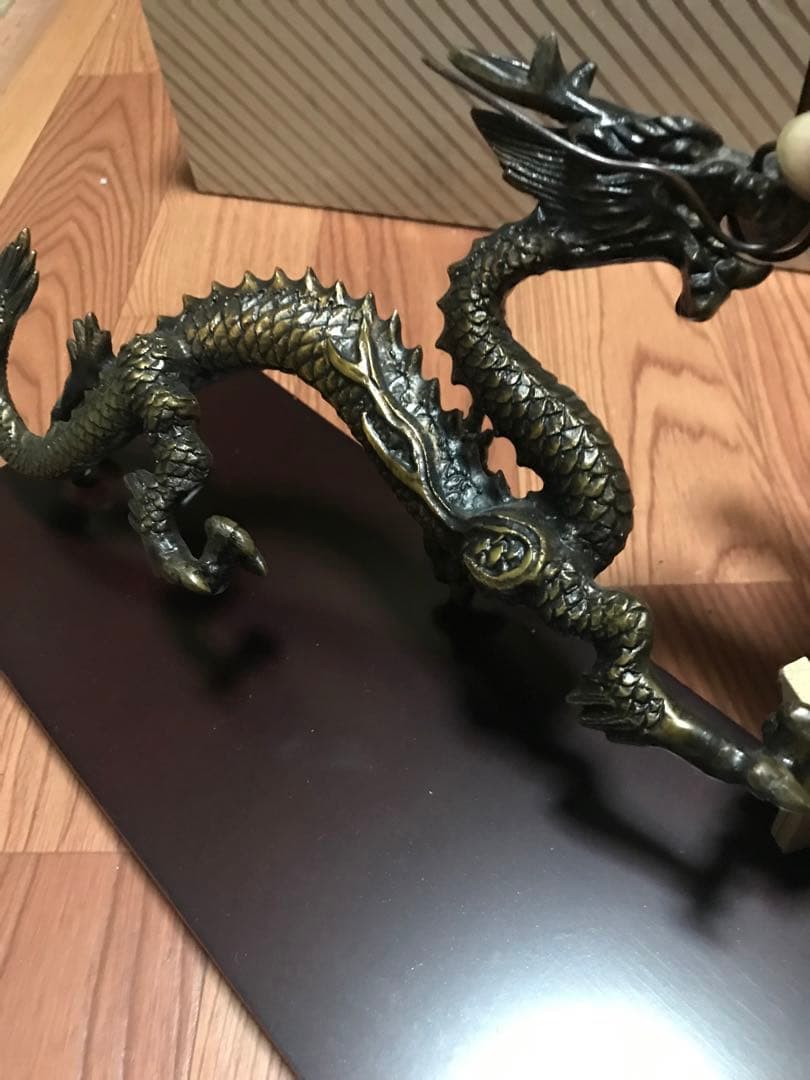 希少 日展作家 環水作 真龍 銅製 金属工芸 龍 置物 開運